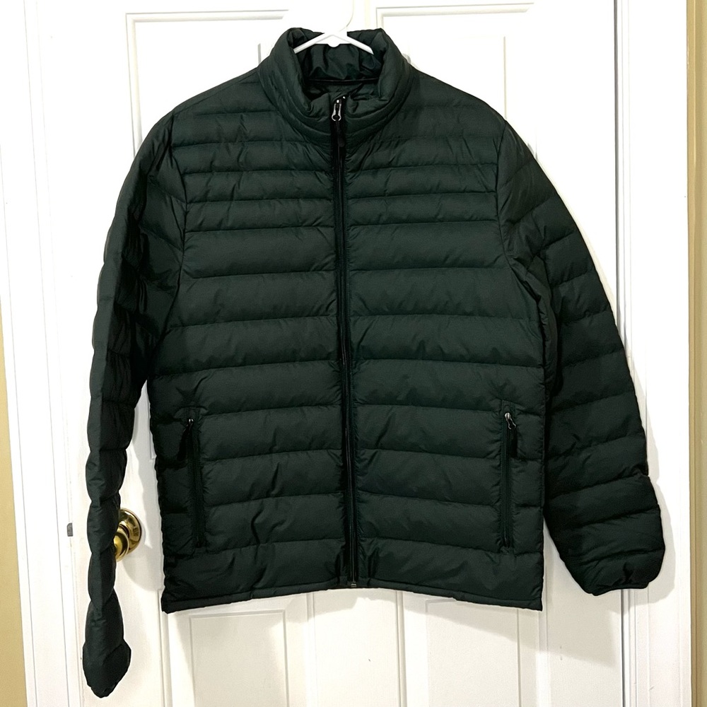Heatkeep Men's Grey Packable Down Insulated Puffer Jacket Lightweight Warm Small